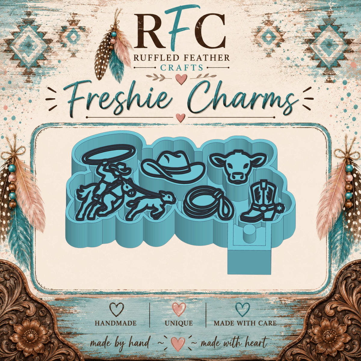 Cowboy Rodeo | Silicone Freshie Charm Mold Set