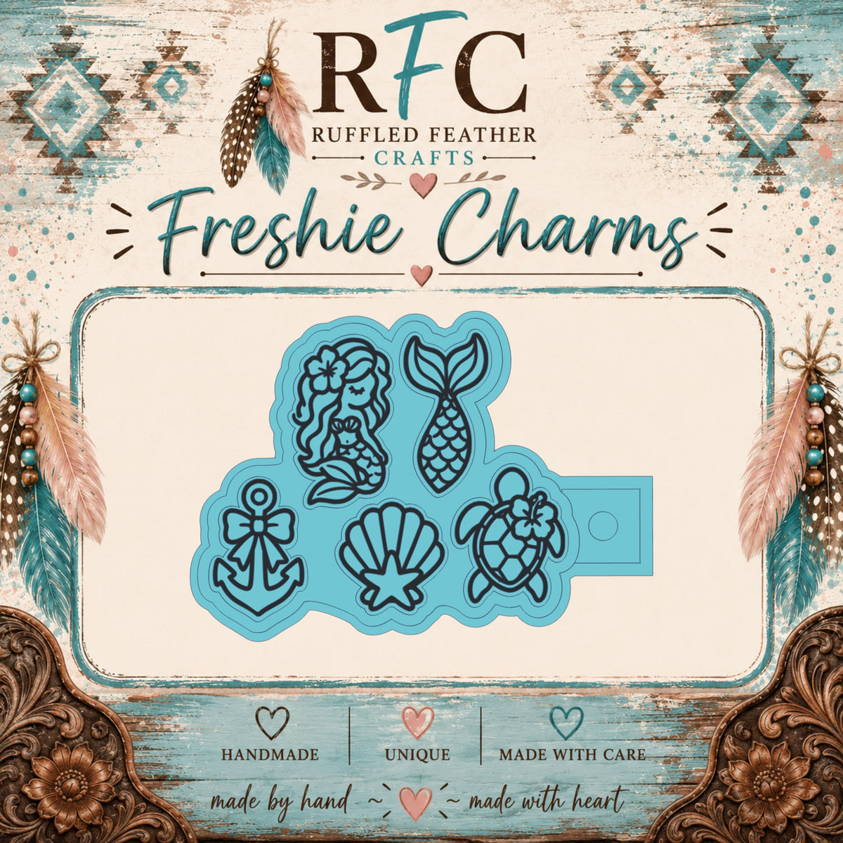 Mermaid & Ocean | Silicone Freshie Charm Mold Set