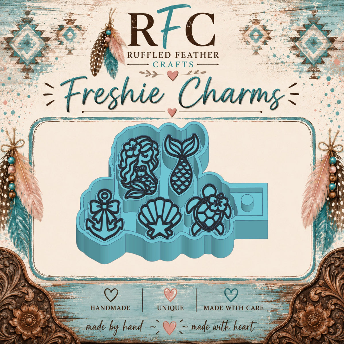 Mermaid & Ocean | Silicone Freshie Charm Mold Set