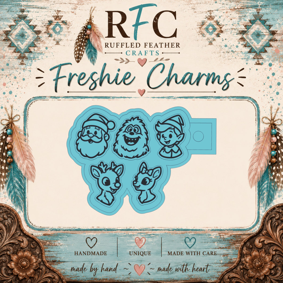 Rudolph & Friends Christmas | Silicone Freshie Charm Mold Set