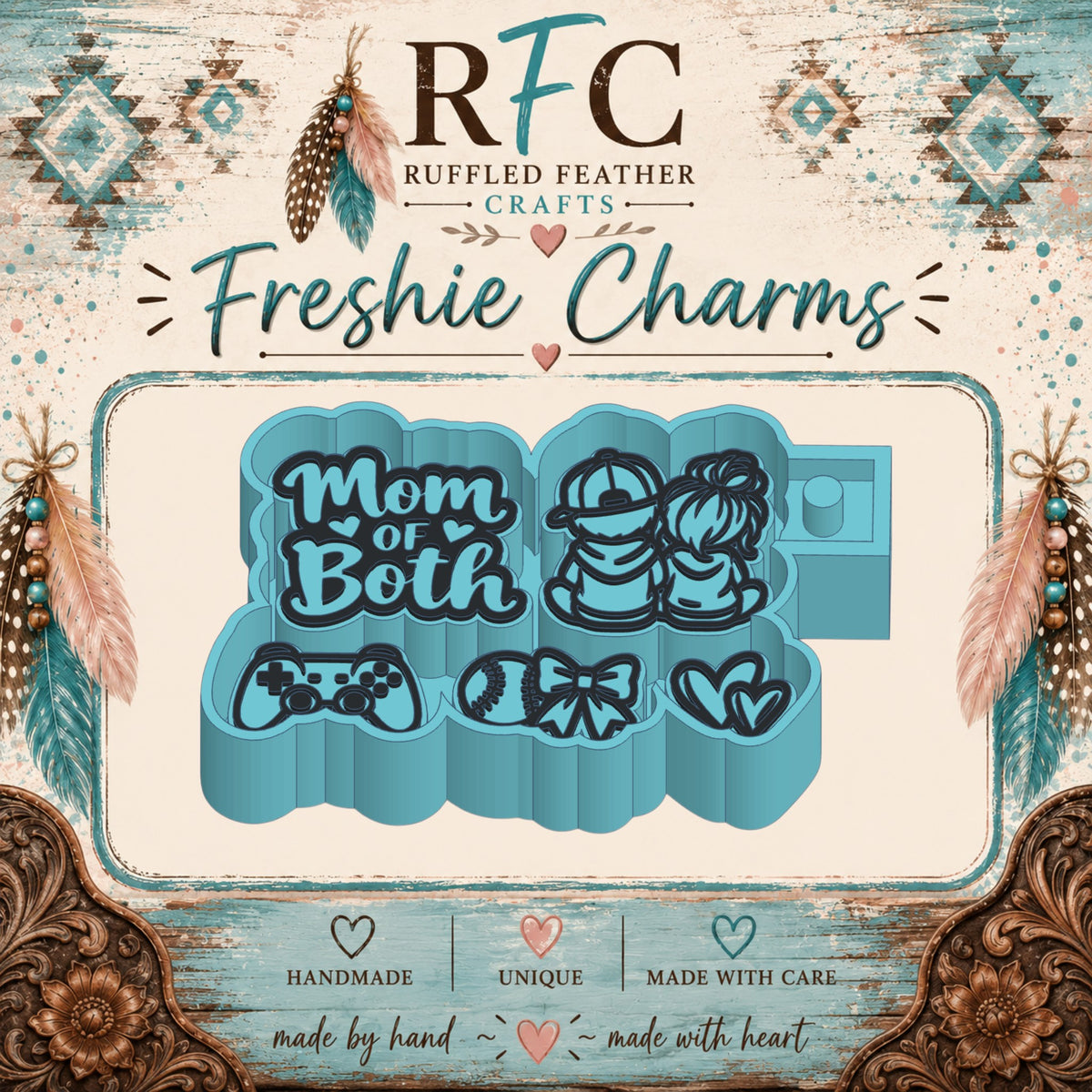Mom of Both - Boy and Girl | Silicone Freshie Charm Mold Set