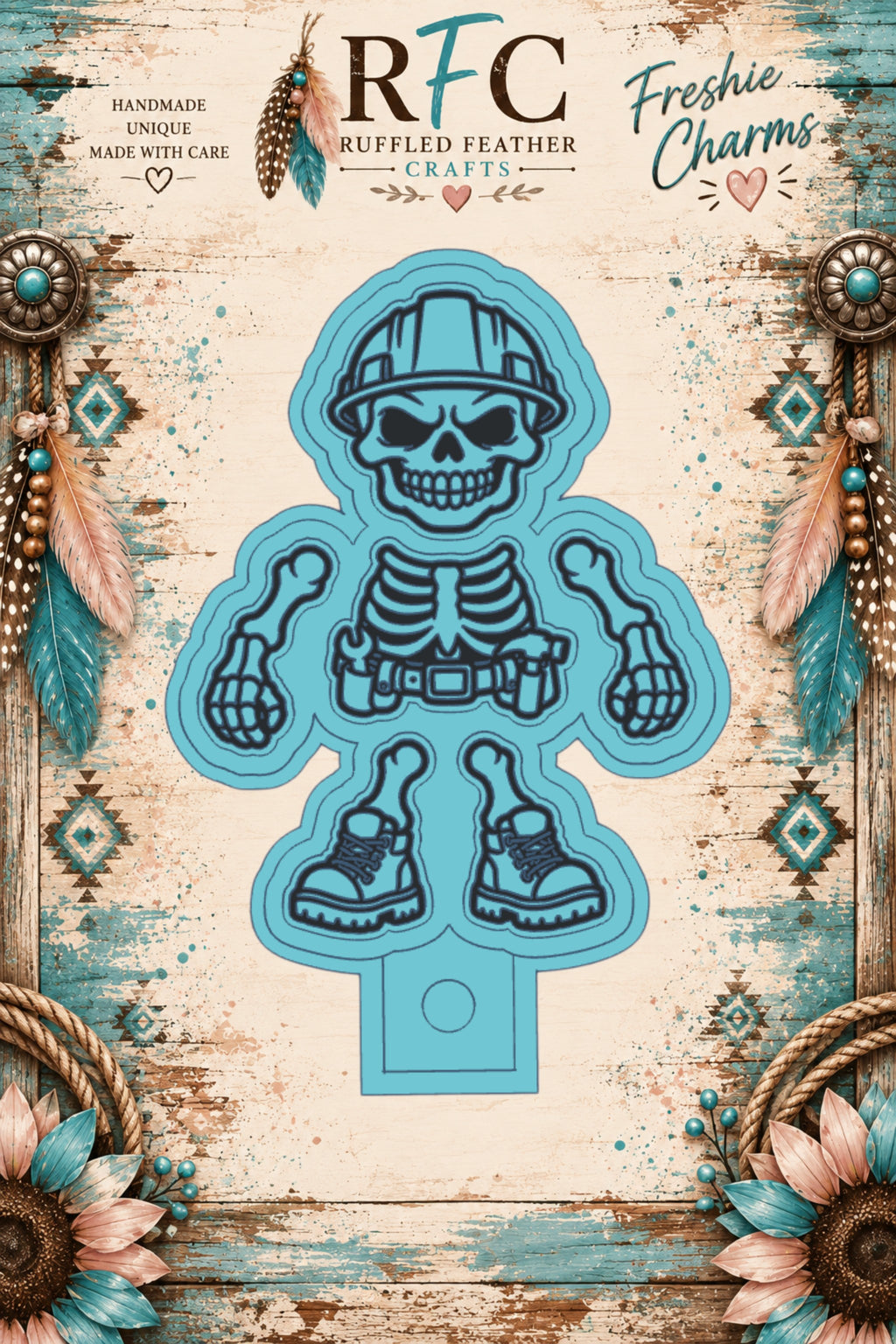 Construction Skeleton | Articulated Silicone Freshie Charm Mold