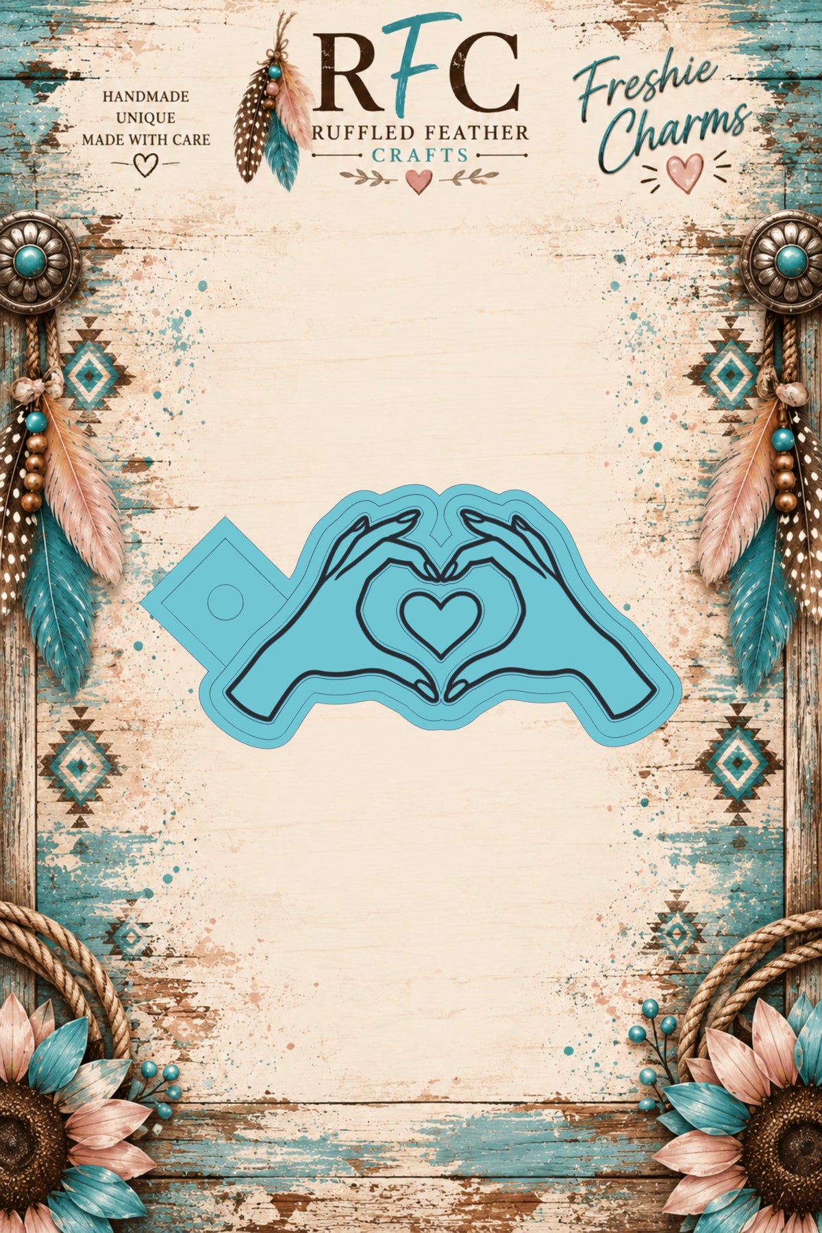 Girl Hands Making Heart | Articulated Silicone Freshie Charm Mold