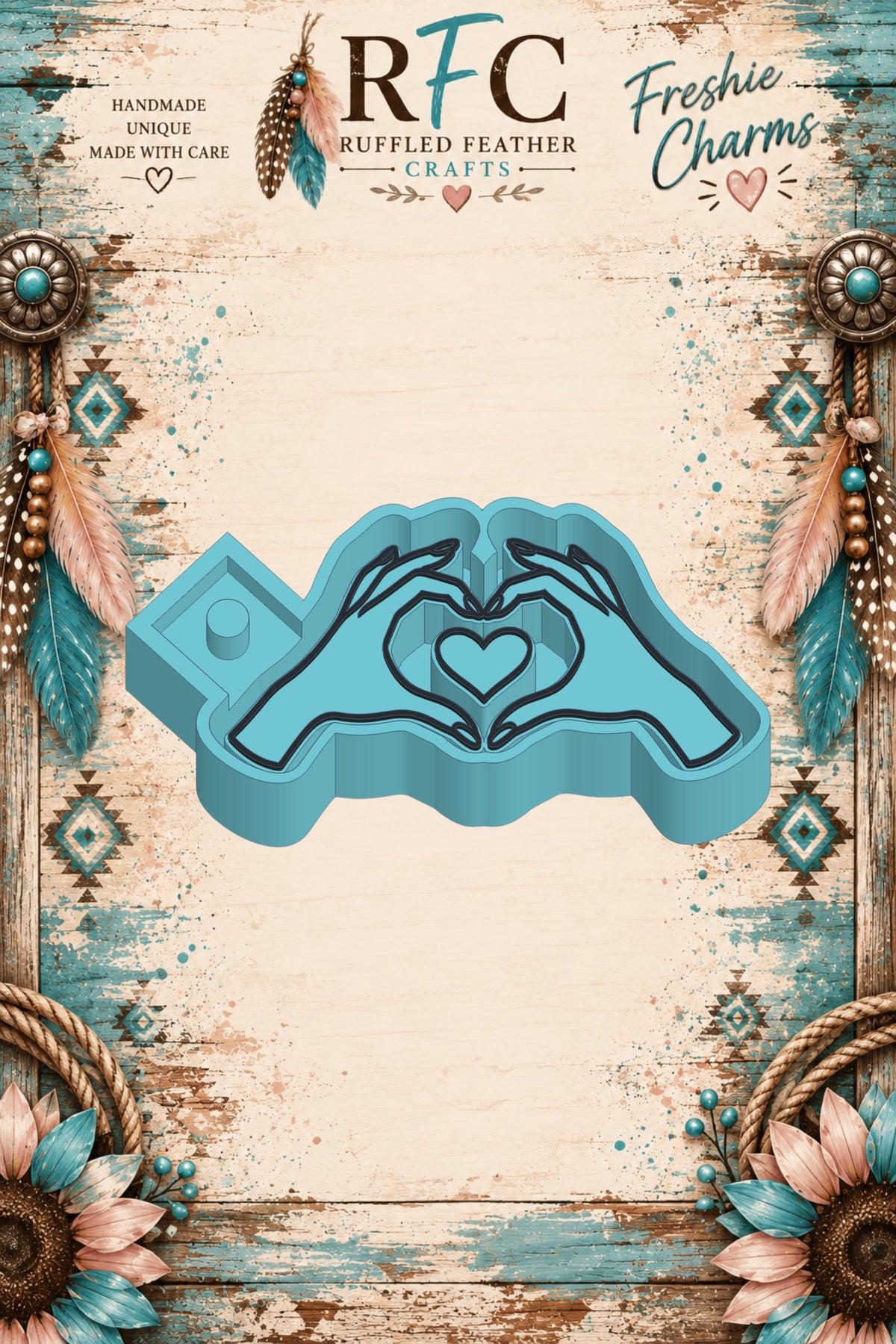 Girl Hands Making Heart | Articulated Silicone Freshie Charm Mold