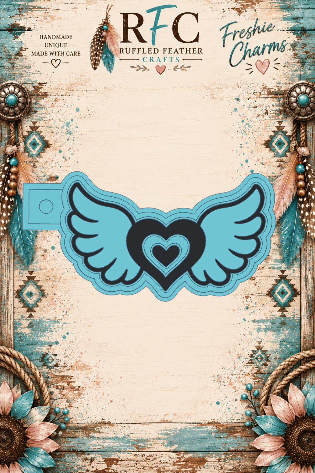 Angel Wings with Layered Hearts | Articulated Silicone Freshie Charm Mold