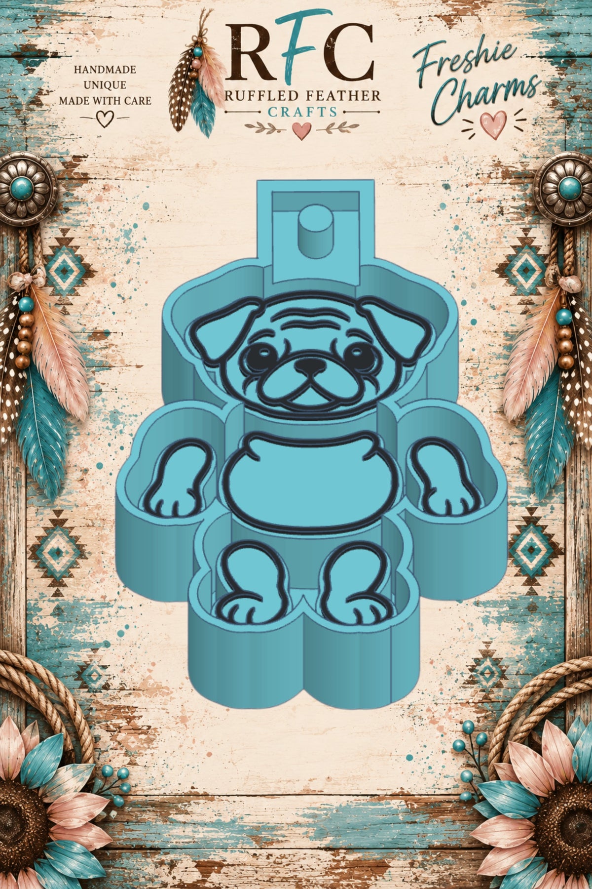 Pug | Articulated Silicone Freshie Charm Mold