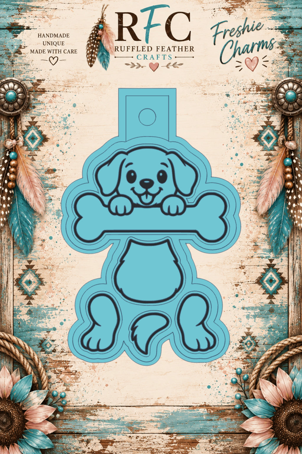 Dog Hanging from Bone | Articulated Silicone Freshie Charm Mold