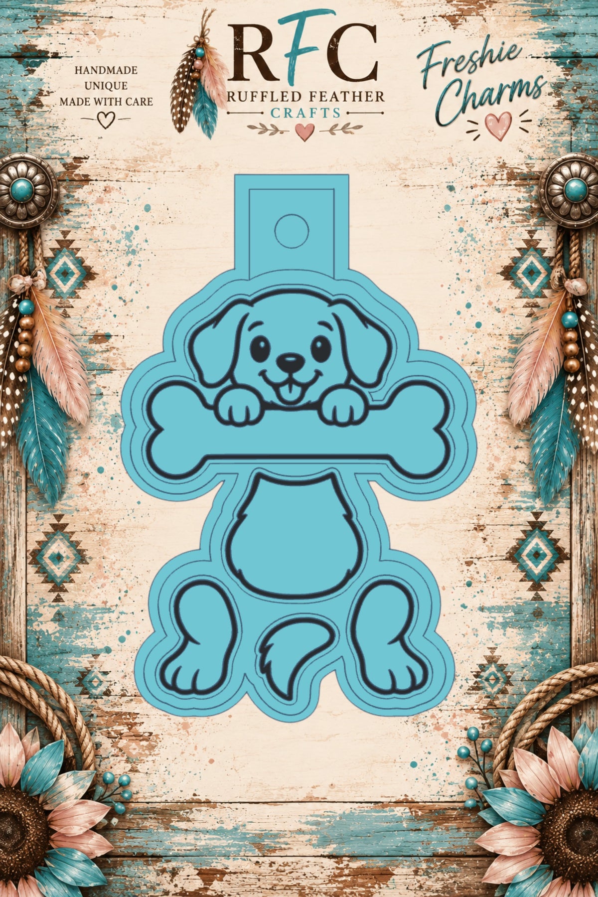 Dog Hanging from Bone | Articulated Silicone Freshie Charm Mold