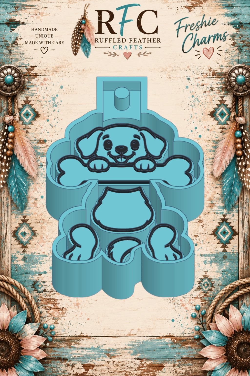 Dog Hanging from Bone | Articulated Silicone Freshie Charm Mold