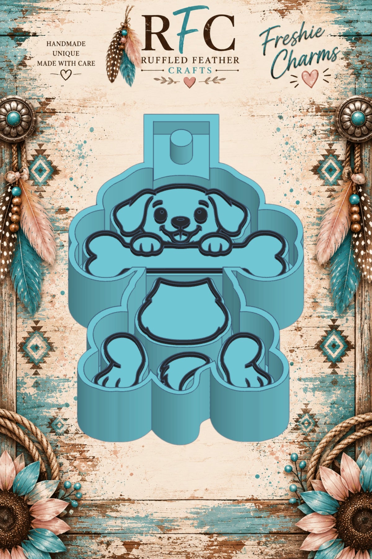 Dog Hanging from Bone | Articulated Silicone Freshie Charm Mold