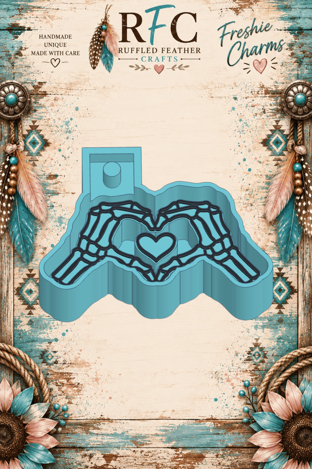 Skeleton Hands Making Heart | Articulated Silicone Freshie Charm Mold