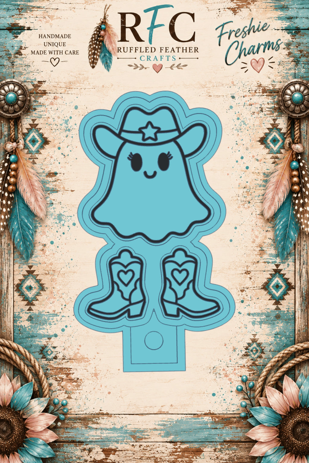 Cowgirl Ghost | Articulated Silicone Freshie Charm Mold