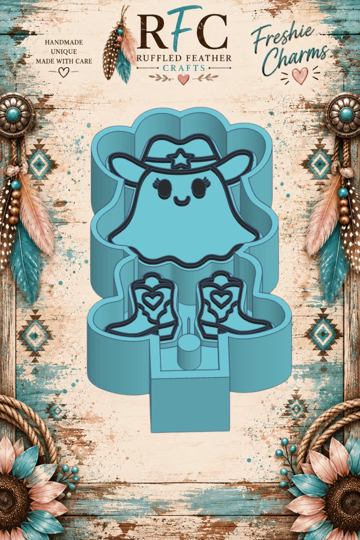 Cowgirl Ghost | Articulated Silicone Freshie Charm Mold
