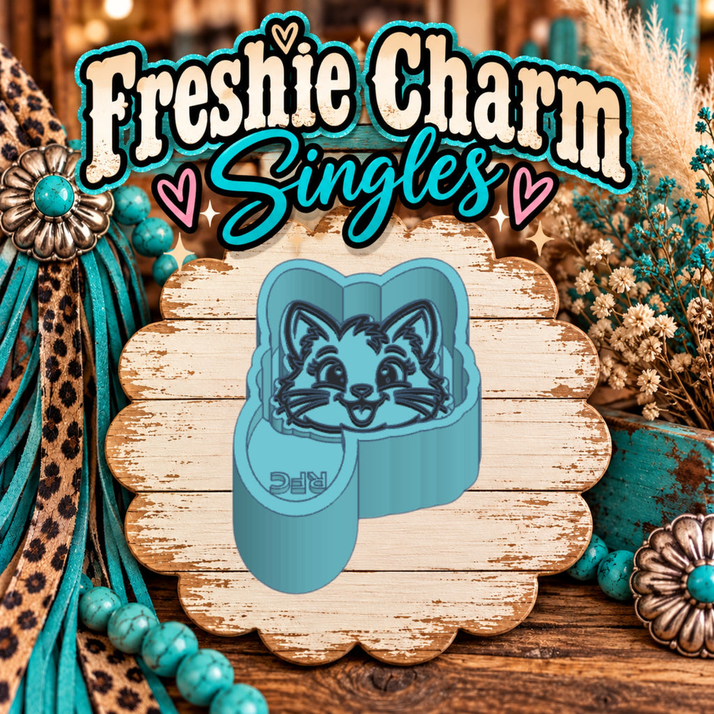 Kitten Face | Silicone Freshie Charm Single Mold