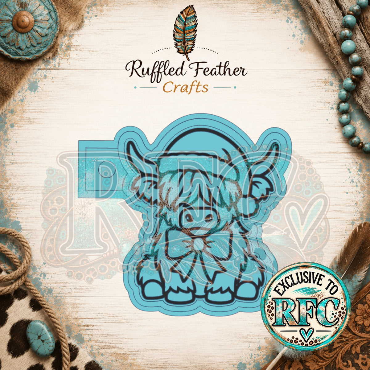 Christmas Highland Cow with Bow | Silicone Freshie Mold