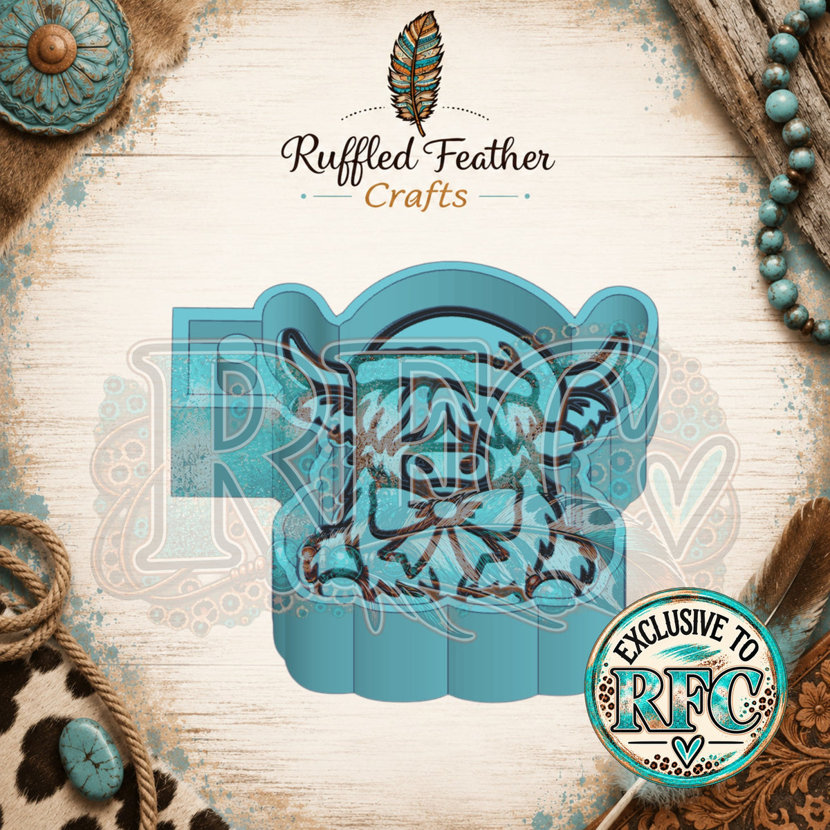 Christmas Highland Cow with Bow | Silicone Freshie Mold