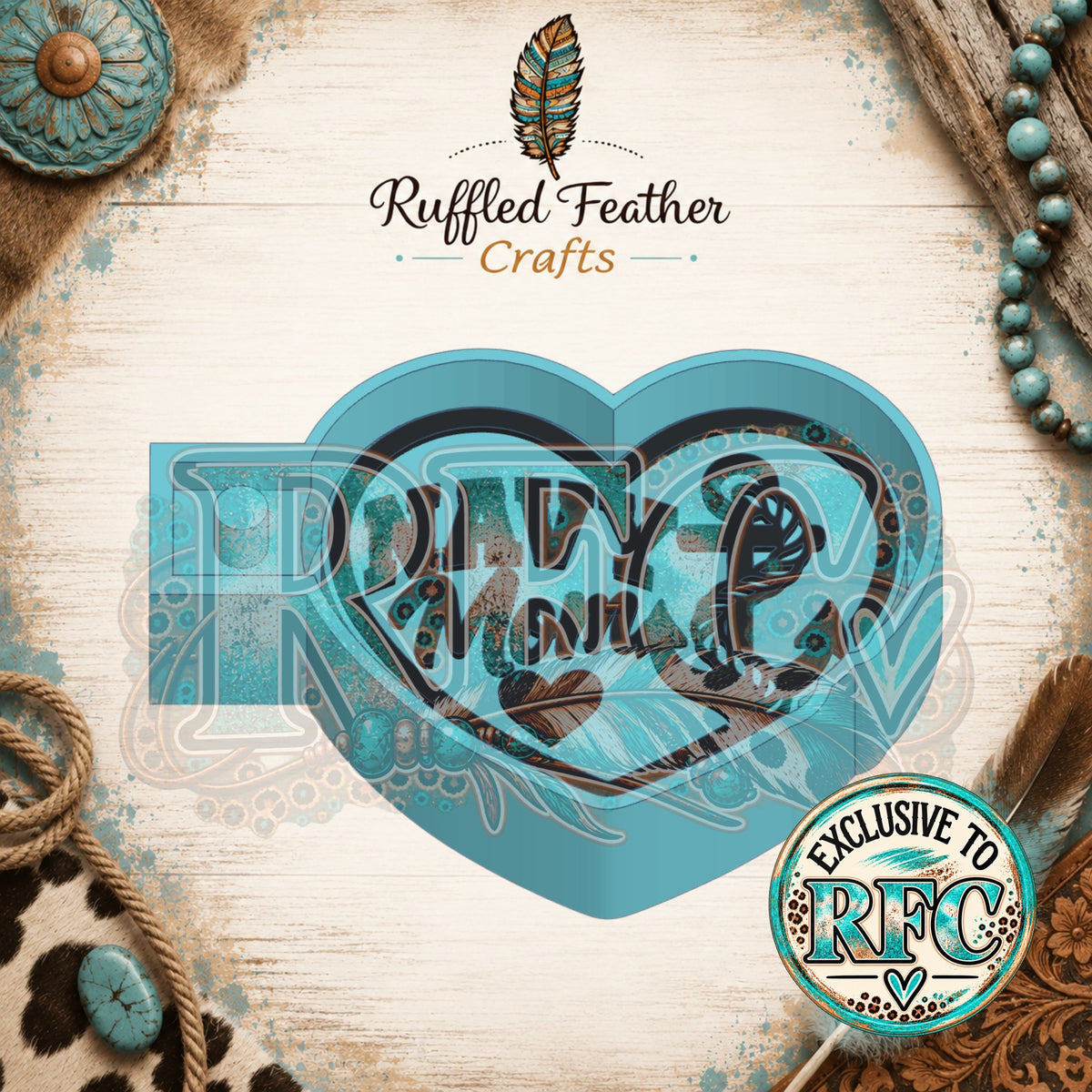 Navy Mom Anchor Heart | Silicone Freshie Mold