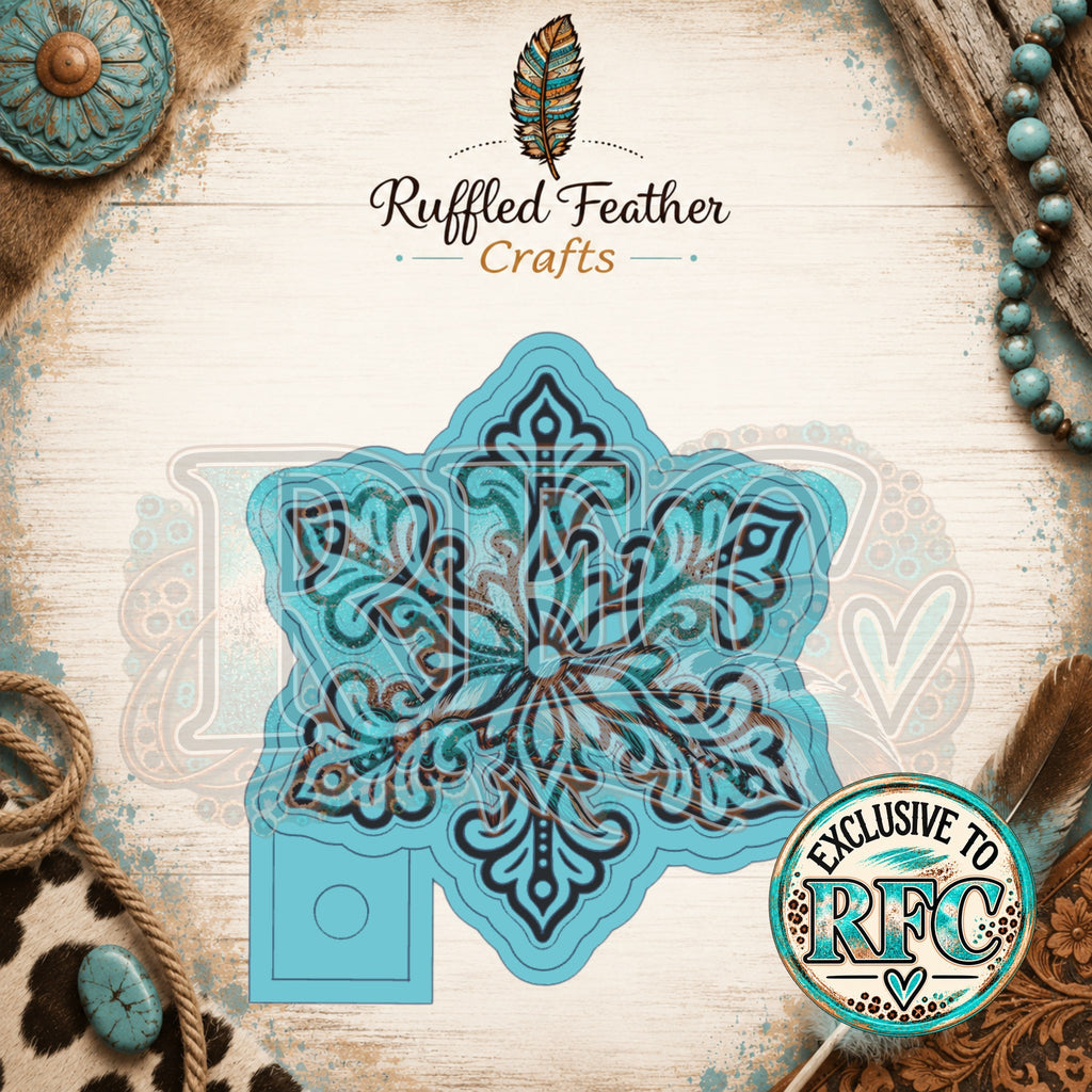 Tooled Western Snowflake | Silicone Freshie Mold