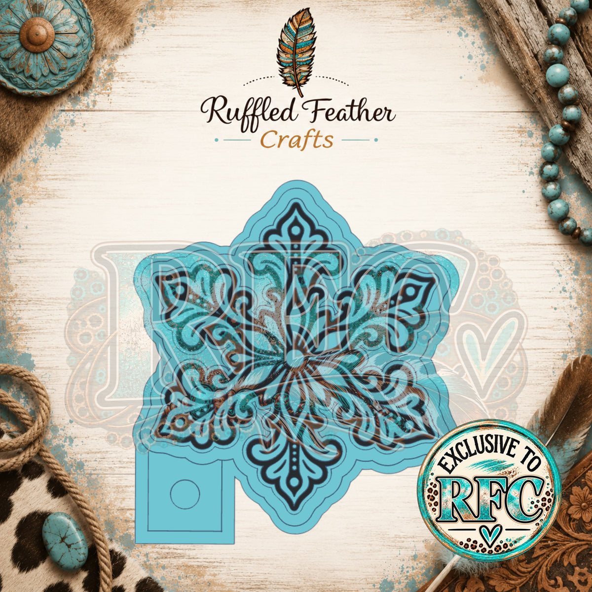 Tooled Western Snowflake | Silicone Freshie Mold