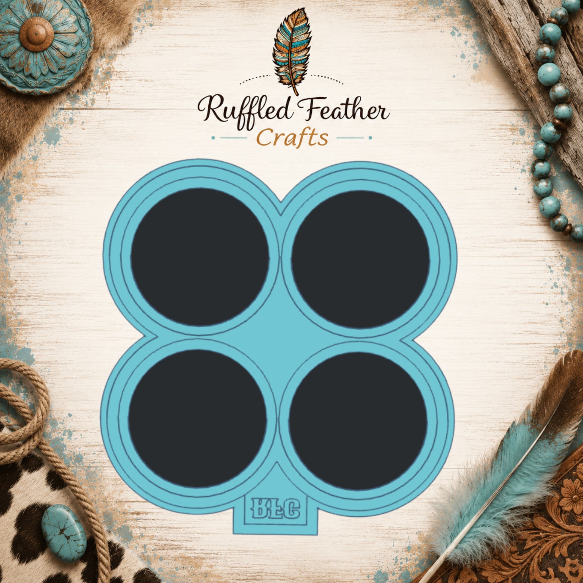 4" Round 4-Cavity Freshie Mold for 3.5" Cardstock Inserts