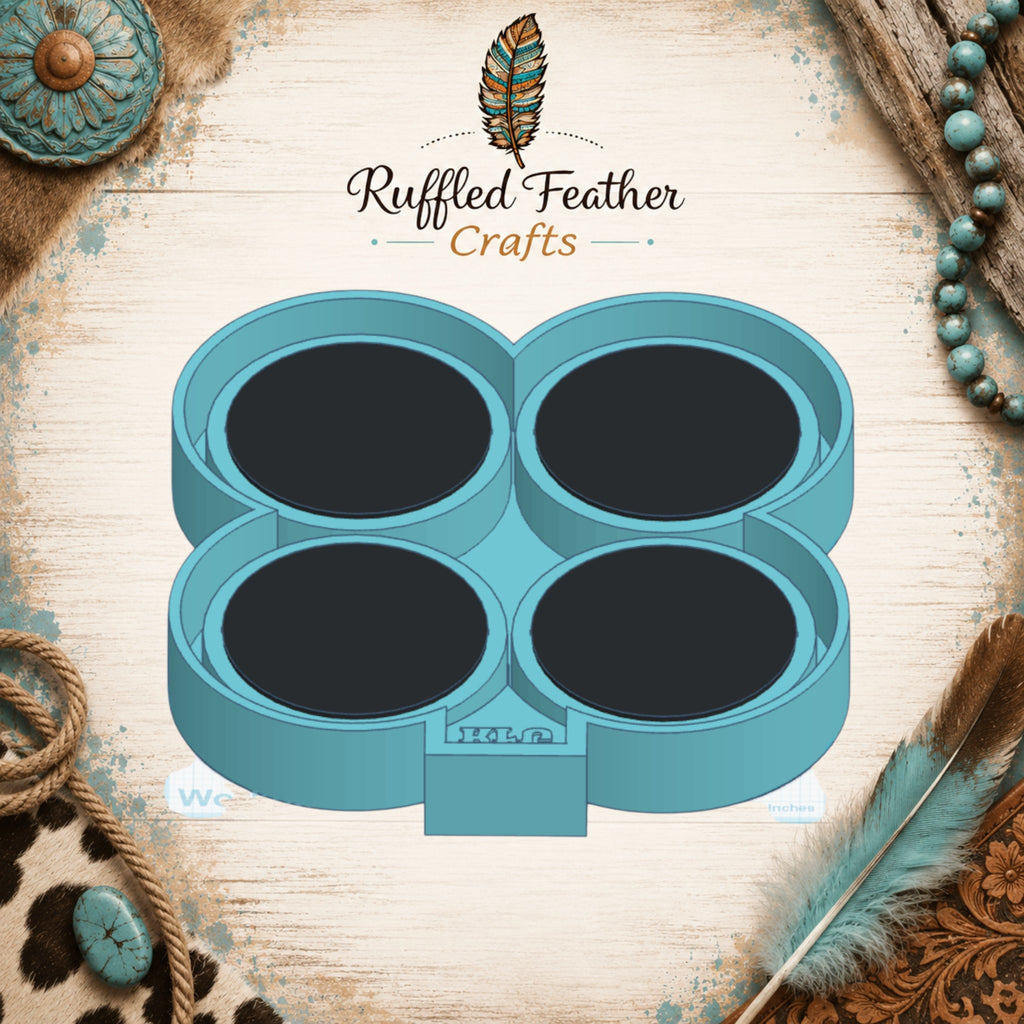 4" Round 4-Cavity Freshie Mold for 3.5" Cardstock Inserts
