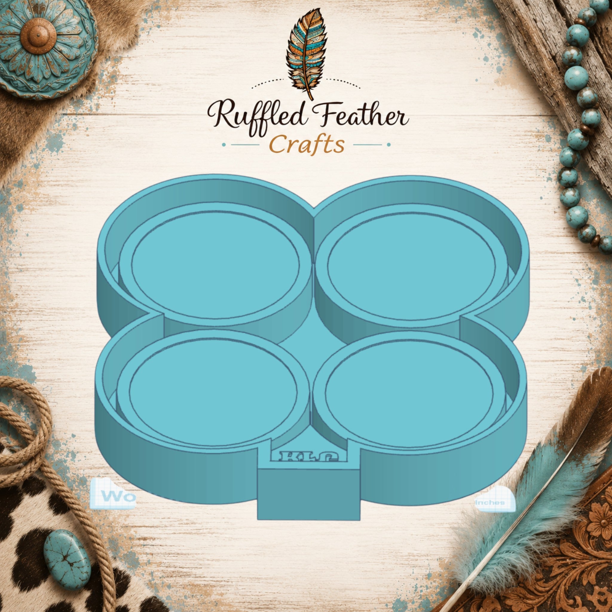 4" Round 4-Cavity Freshie Mold for 3.5" Cardstock Inserts