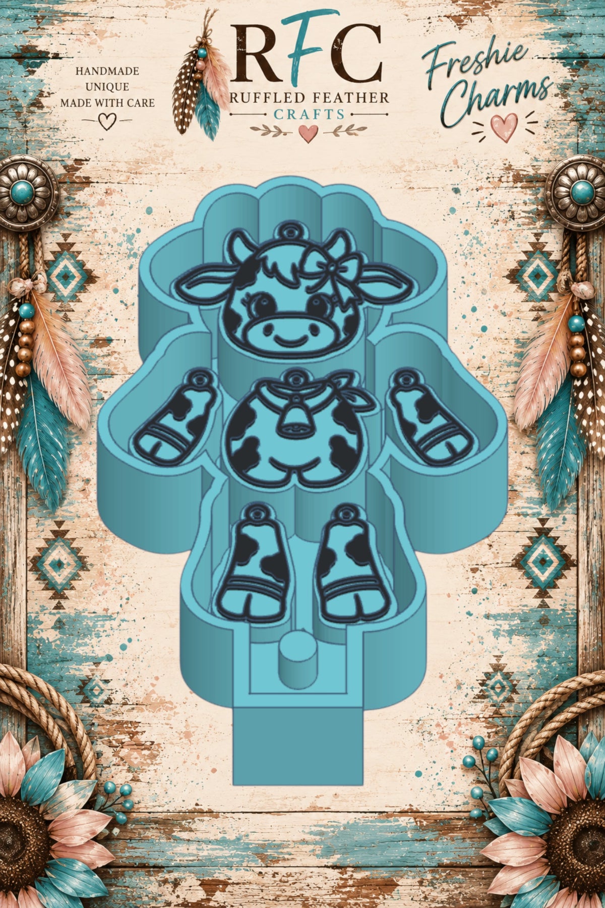 Cow Girl | Articulated Silicone Freshie Charm Mold