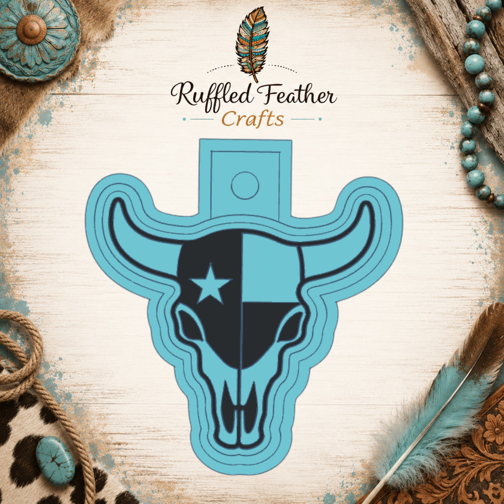 Texas Flag Bull Skull Freshie Mold
