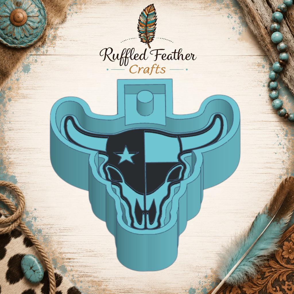 Texas Flag Bull Skull Freshie Mold