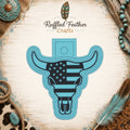 American Flag Bull Skull Freshie Mold
