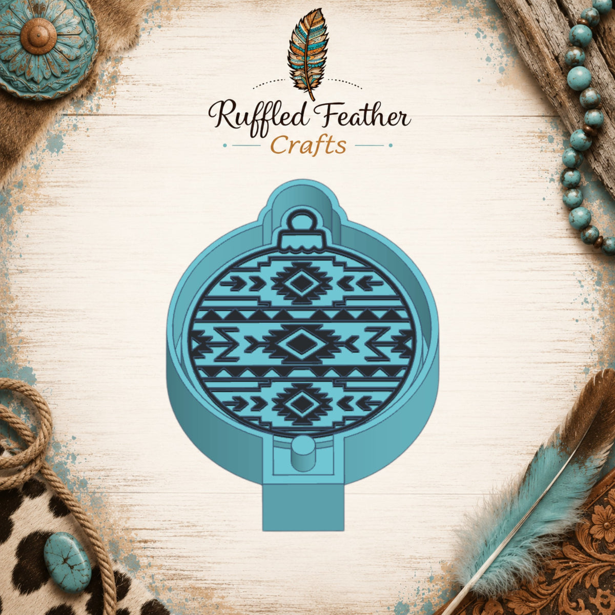 Aztec Christmas Ornament Freshie Mold