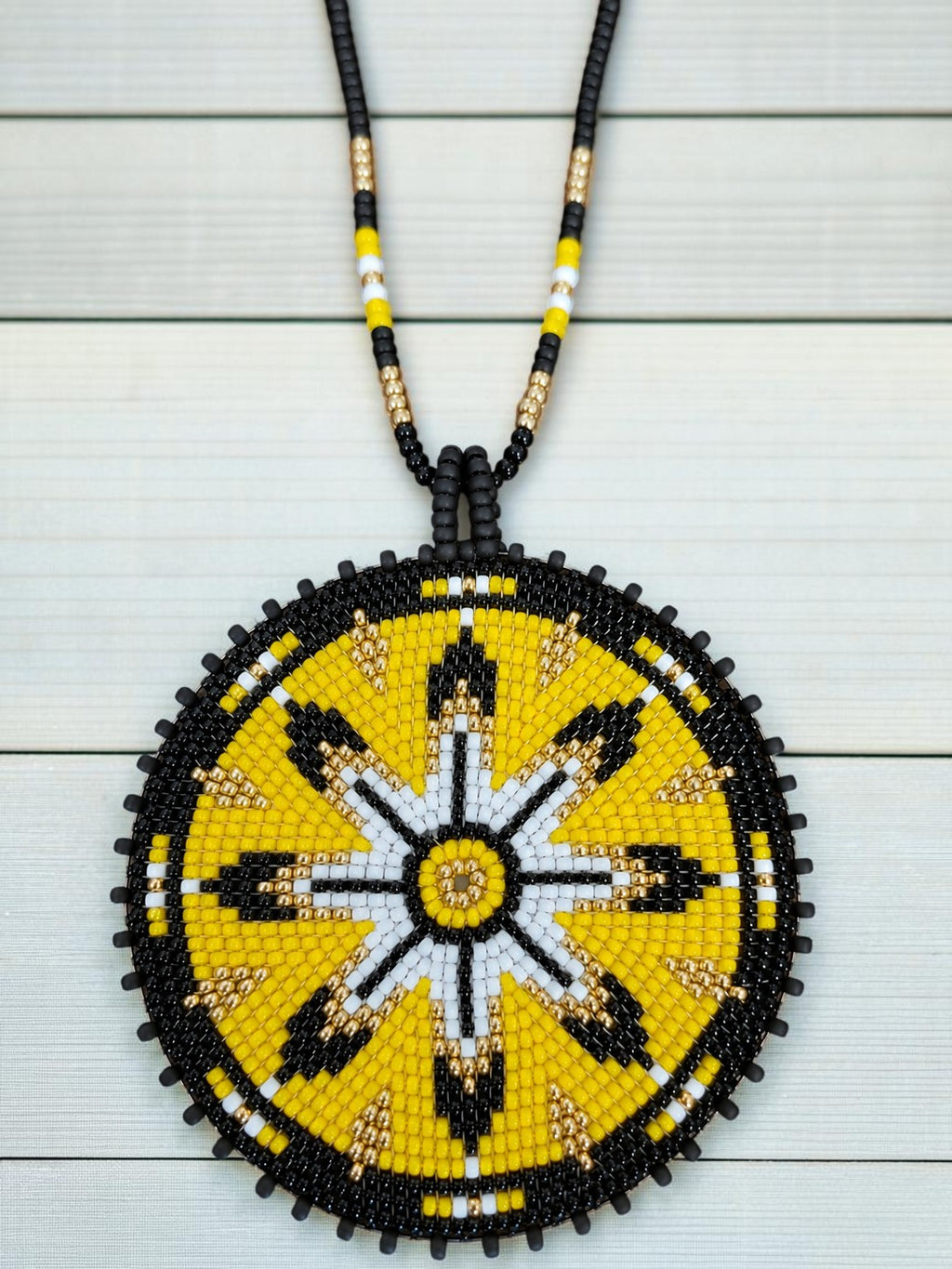 Custom Beaded Graduation Medallion Necklace
