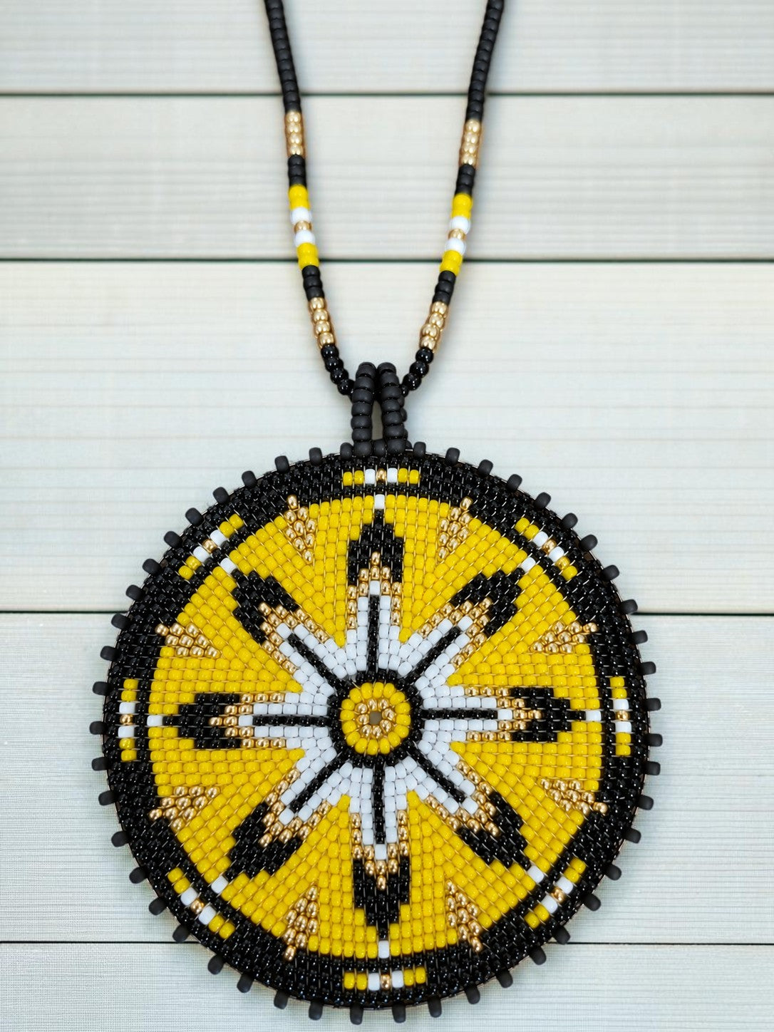 Custom Beaded Graduation Medallion Necklace