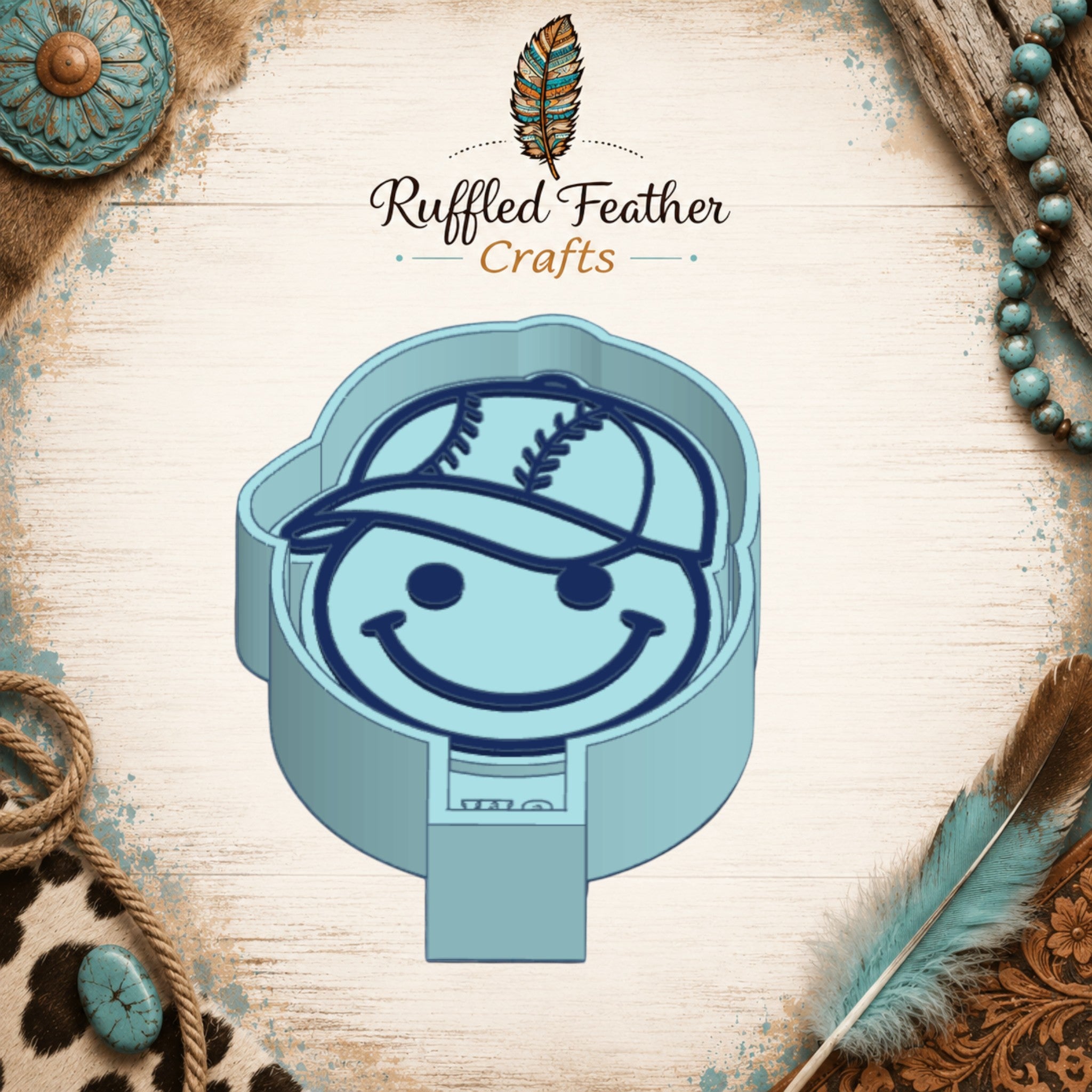Baseball Smiley Freshie Mold