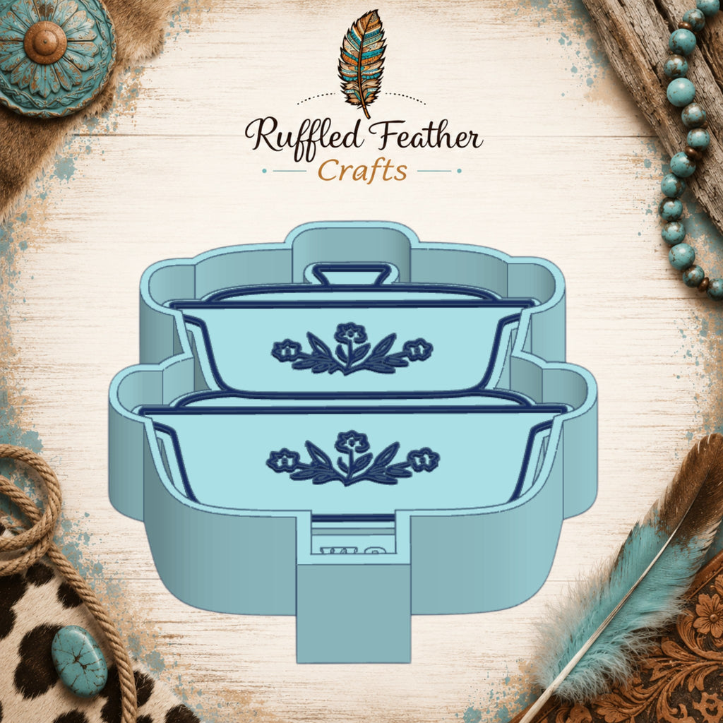 Square Cornflower Bowls Freshie Mold