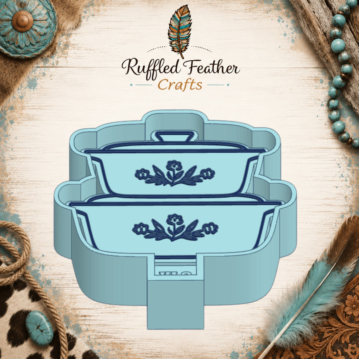 Square Cornflower Bowls Freshie Mold
