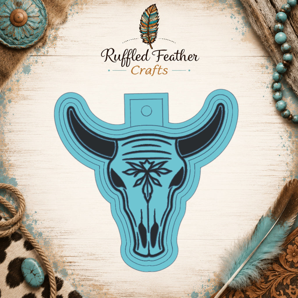 Boot Stitch Cow Skull Freshie Mold