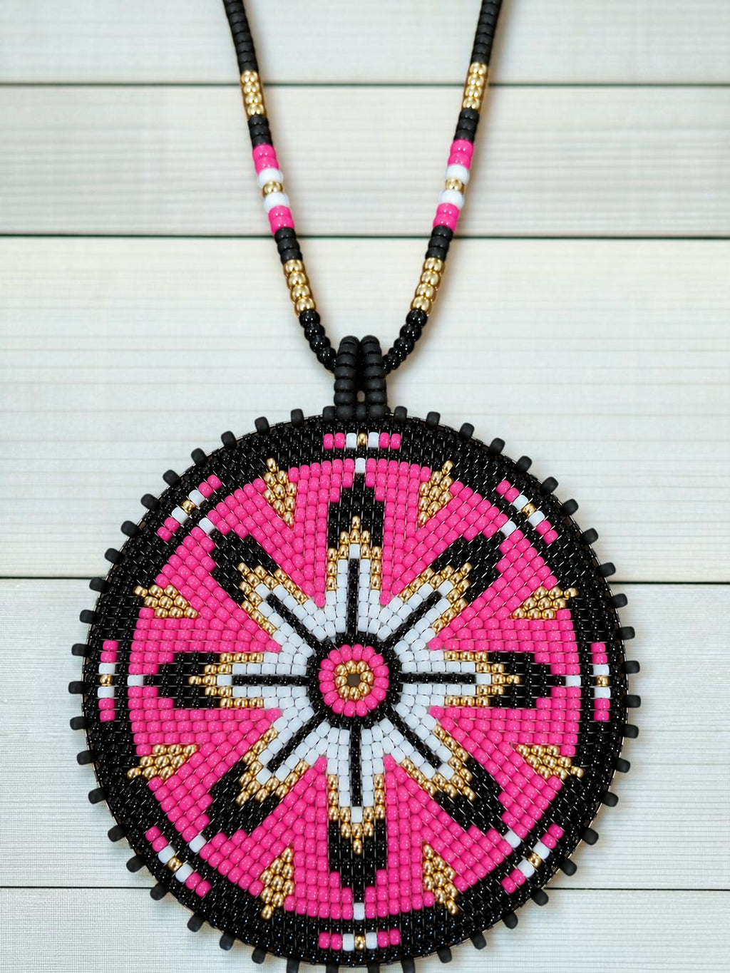 Custom Beaded Graduation Medallion Necklace