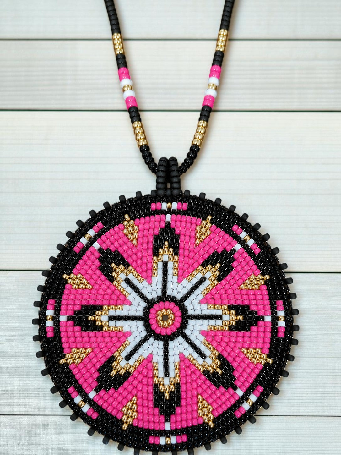Custom Beaded Graduation Medallion Necklace