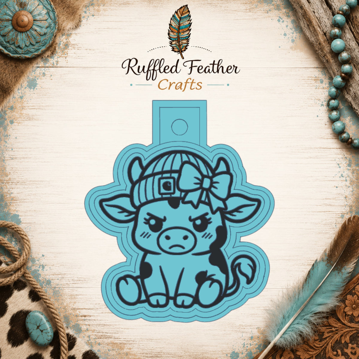 Highland Cow Bow | Silicone Freshie Mold