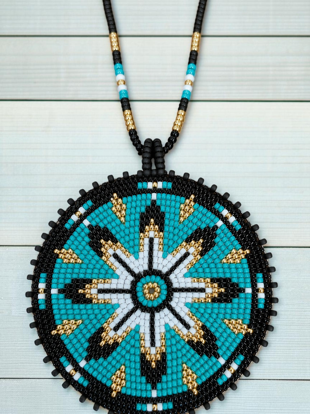 Custom Beaded Graduation Medallion Necklace