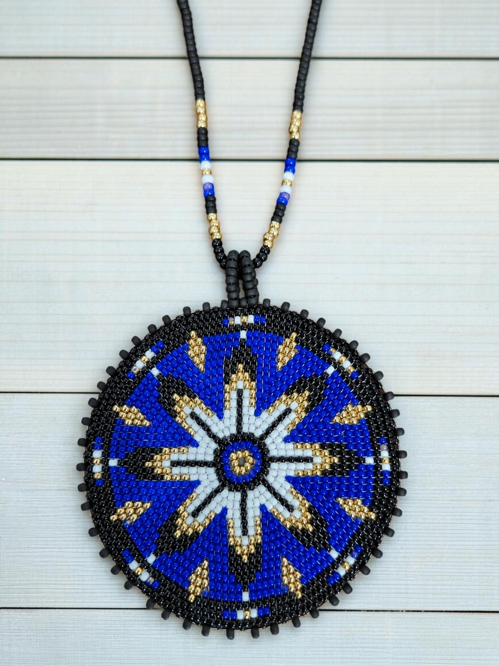 Custom Beaded Graduation Medallion Necklace