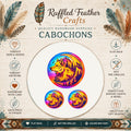 Colorful Wolf Landscape Round Cabochon