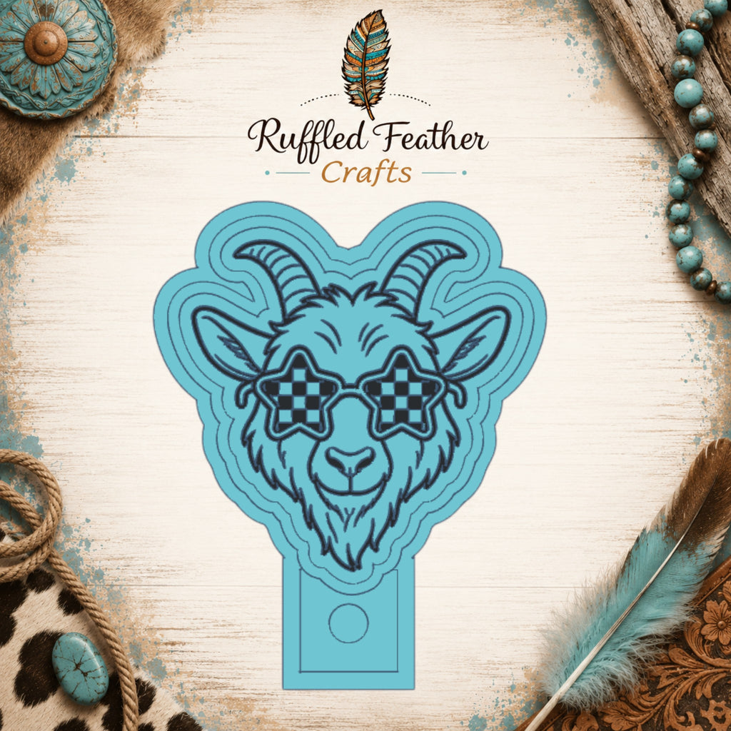 Goat with Checkered Glasses Freshie Mold