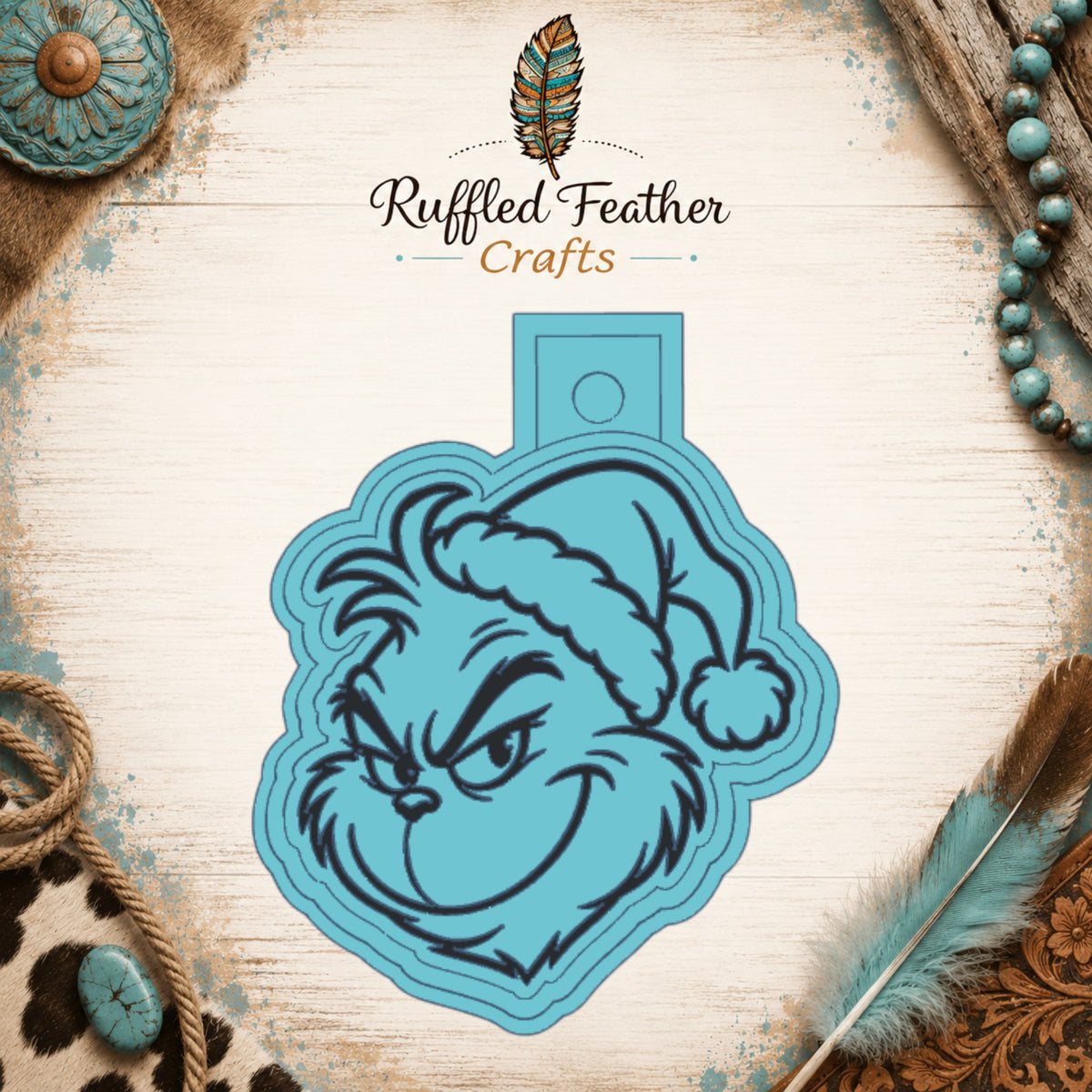 Santa Hat Grinch Face | Silicone Freshie Mold