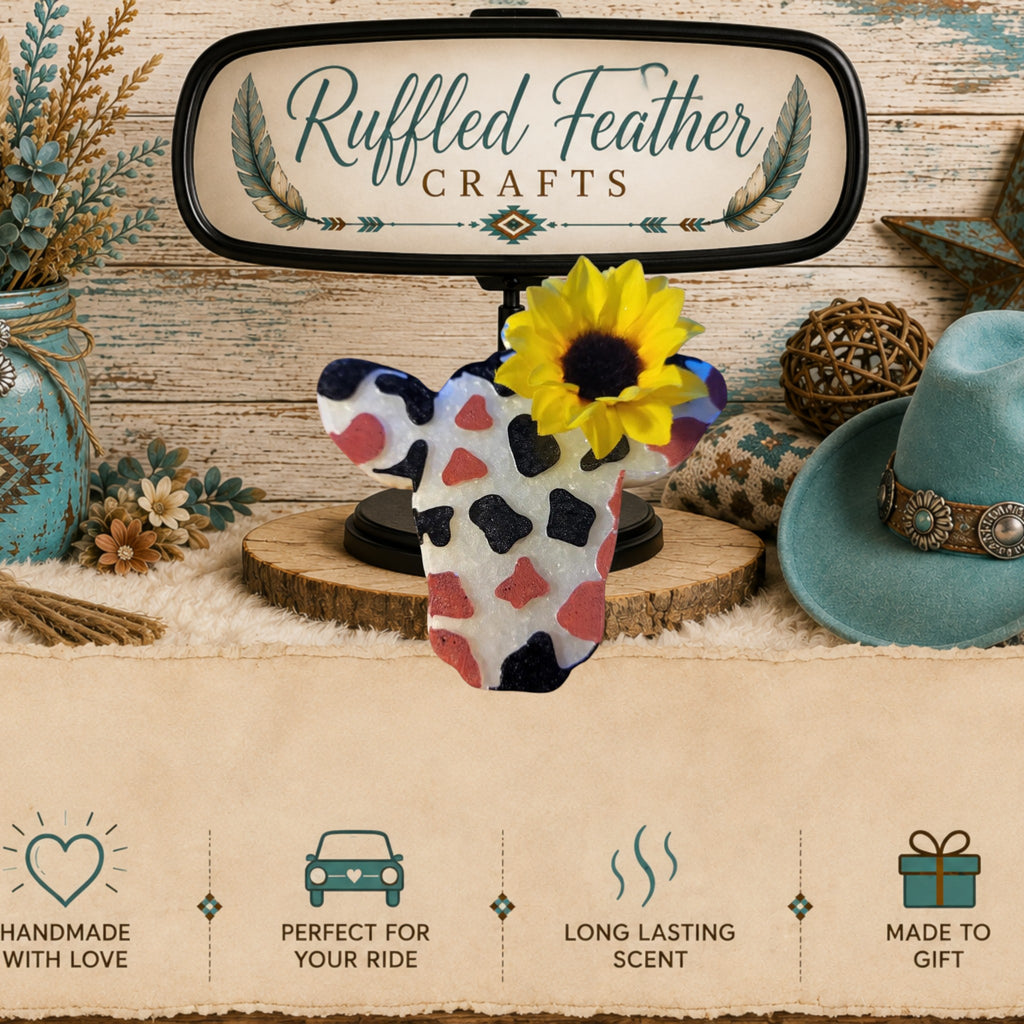 Cow Print Longhorn Sunflower