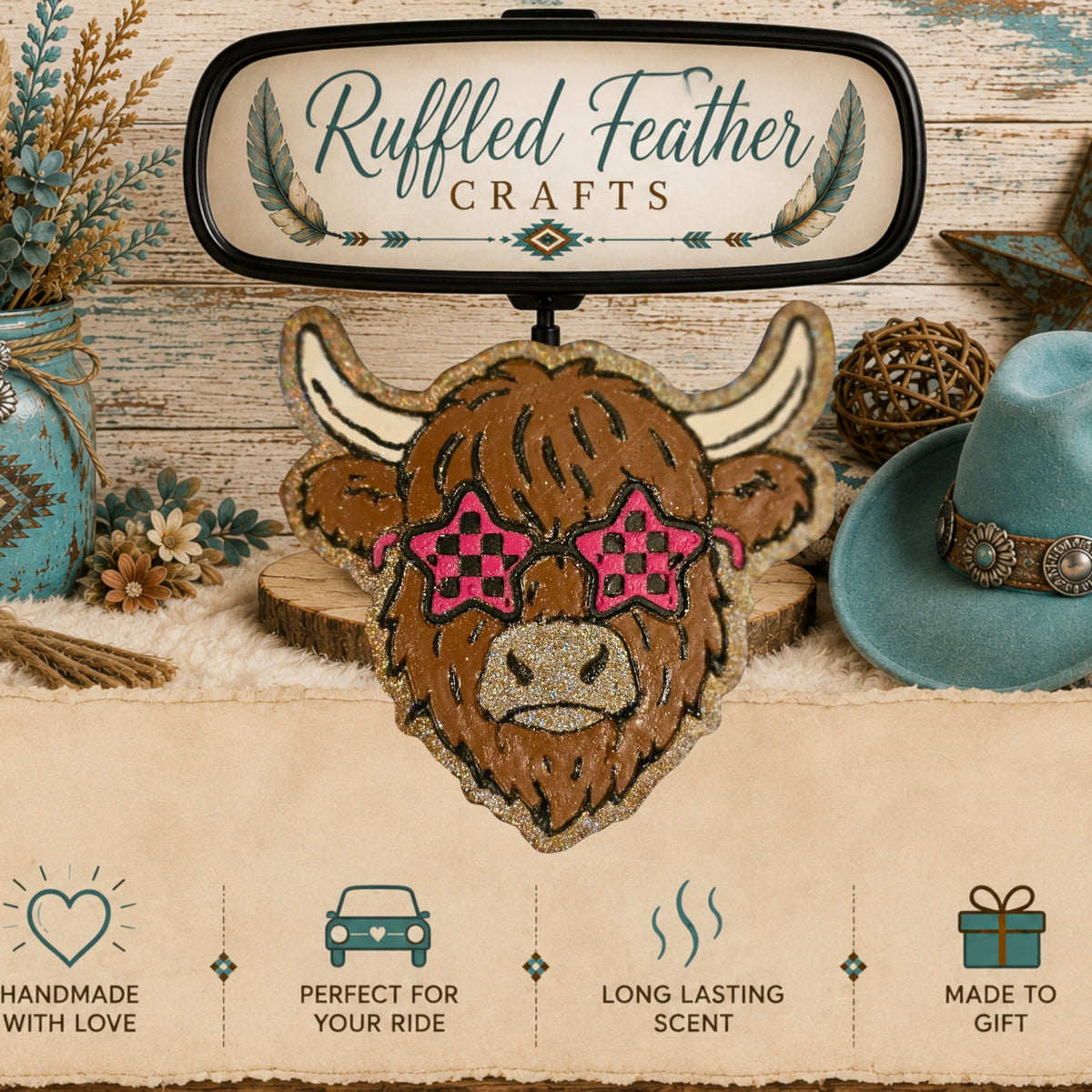 Highland Cow Pink Sunglasses