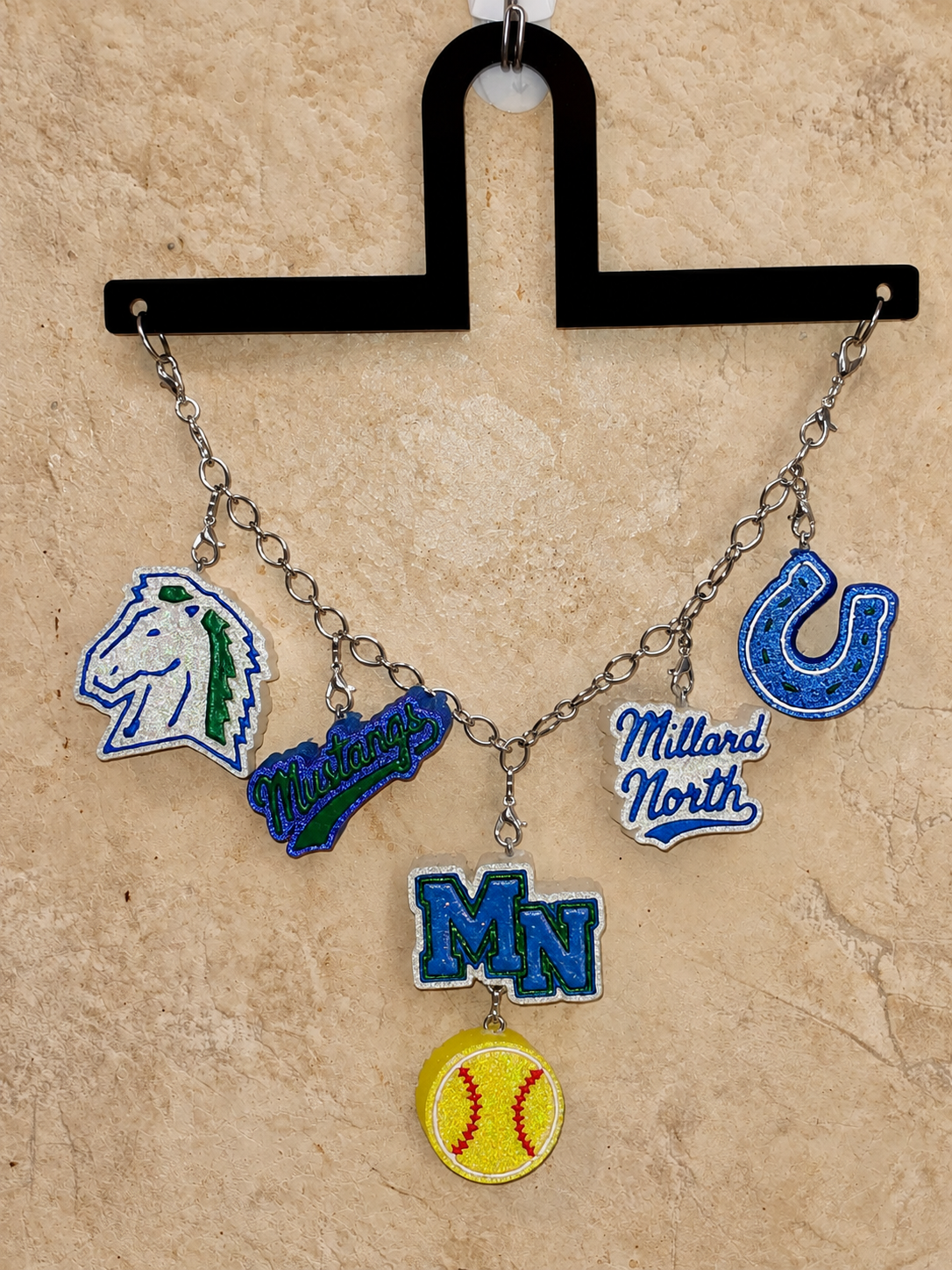 Millard North Mustangs Freshie Charm Set | 6 Mini Scented Car Freshies | Finished & Scented Freshie Charm Set