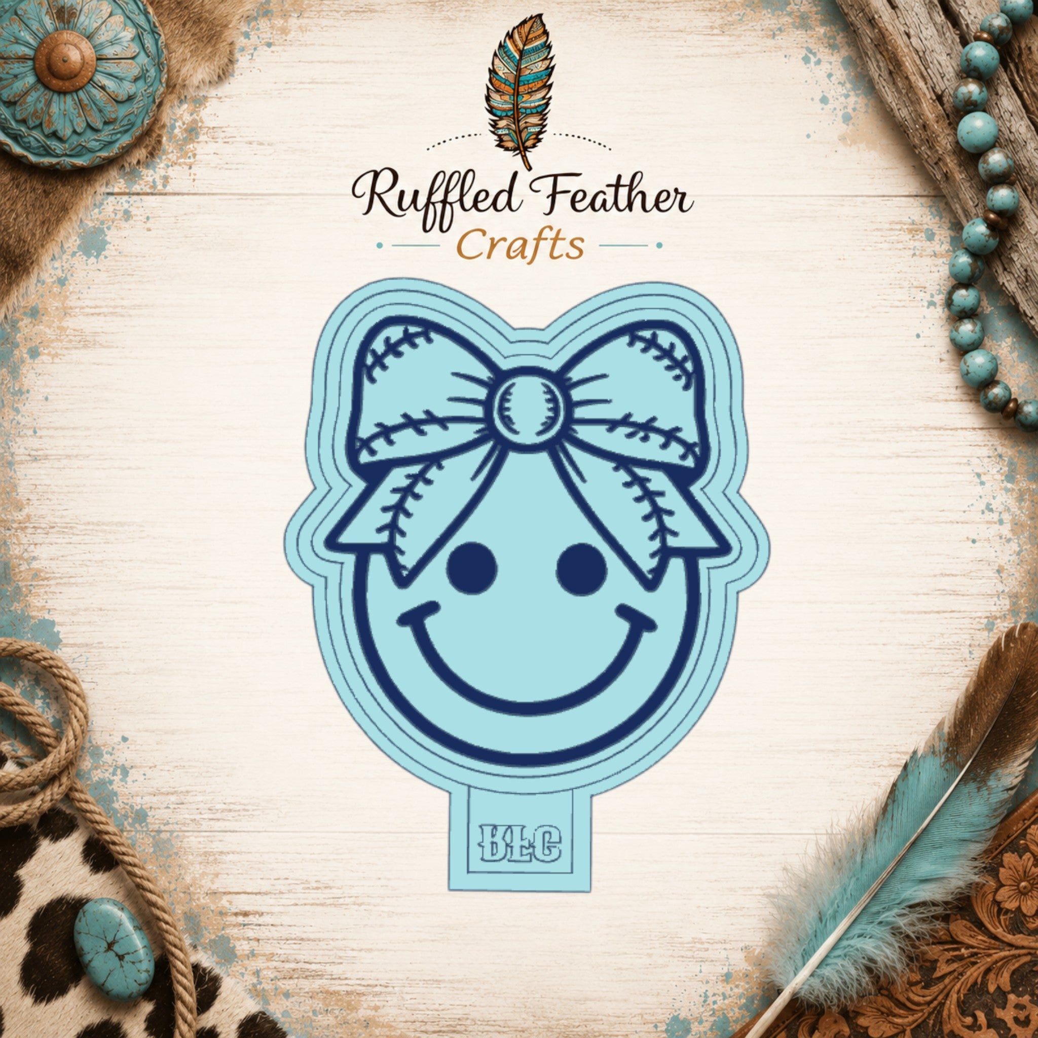 Softball Smiley with Bow Freshie Mold