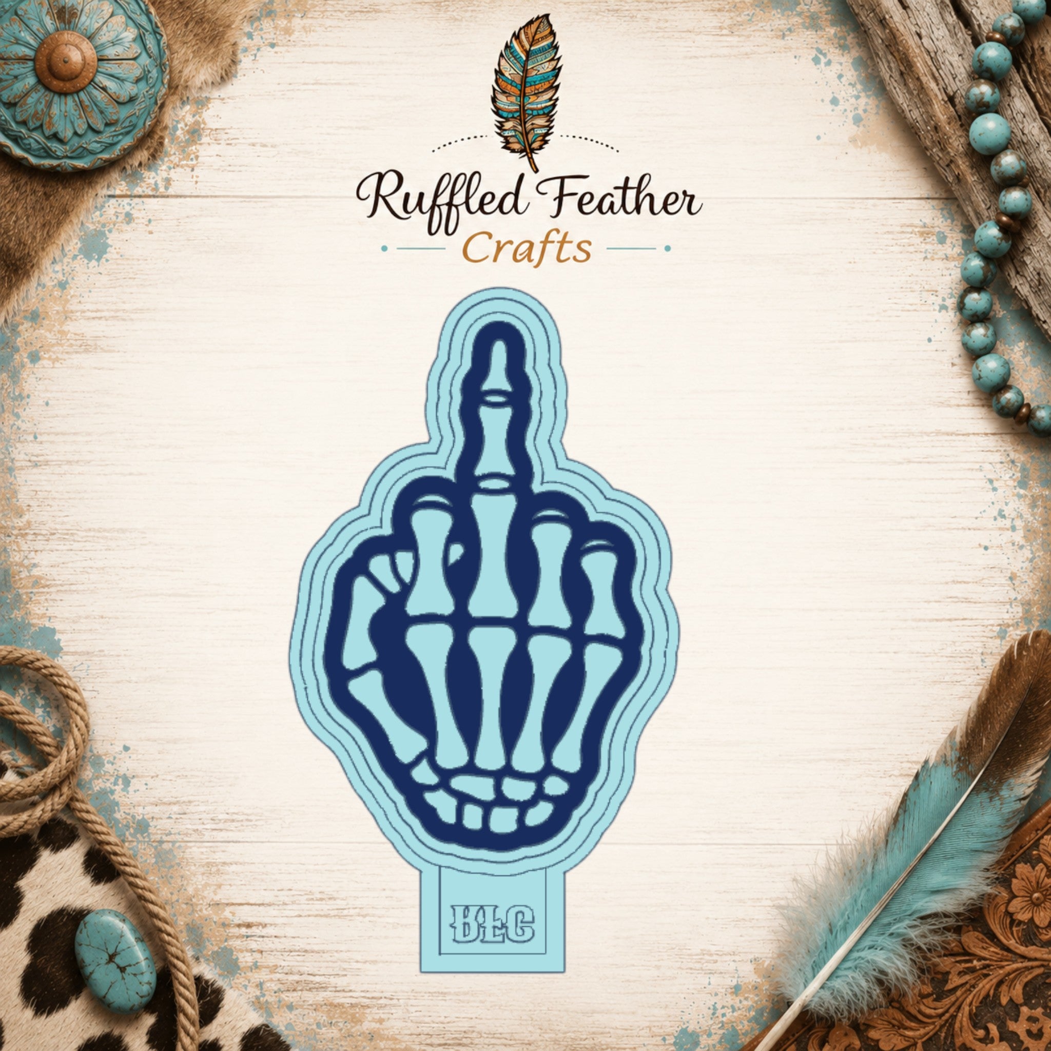 Skeleton Middle Finger Freshie Mold